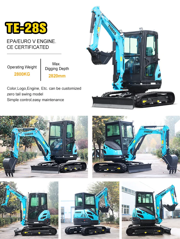 Miniexcavadora de orugas en acción