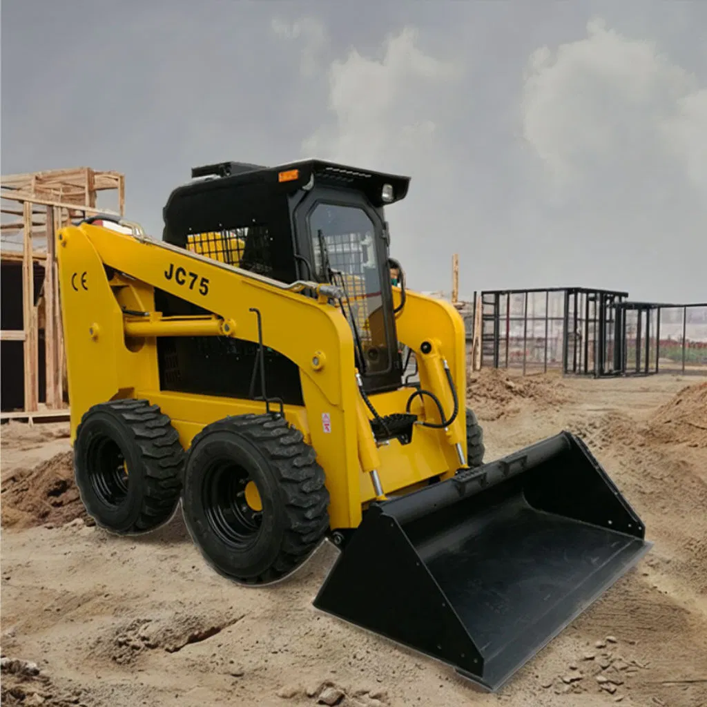 ISO RoHS EPA Usado 85HP 65HP 700kg 1000kg 1200kg Pequeña Cargadora de Orugas Diésel de Skid Steer para Granja Jardín de Alta Eficiencia con Accesorio de Cubo