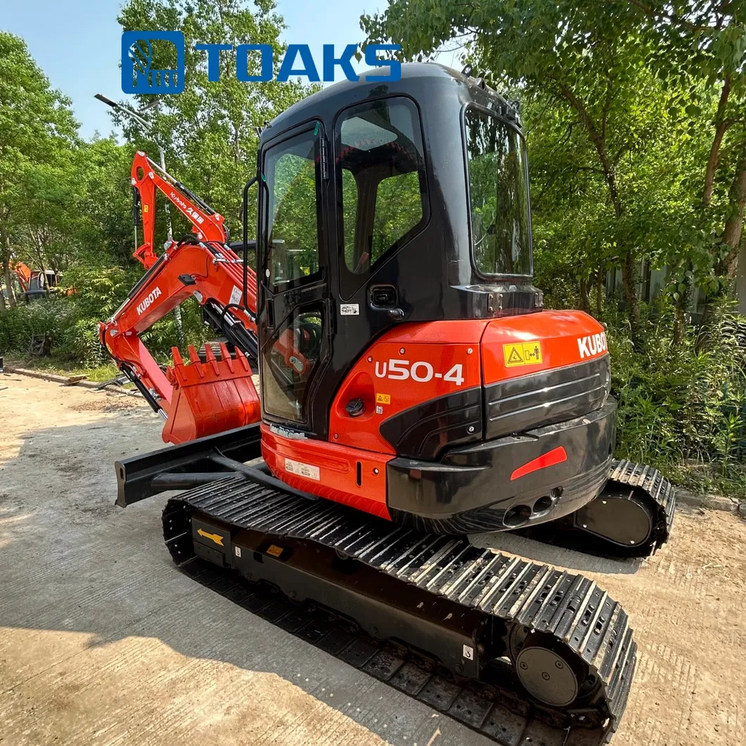 Excavadora hidráulica mini Kubota U50 original de Japón 5ton diésel de cola corta, excavadora de segunda mano con certificado CE, excavadora con enganche rápido, brazo oscilante y martillo
