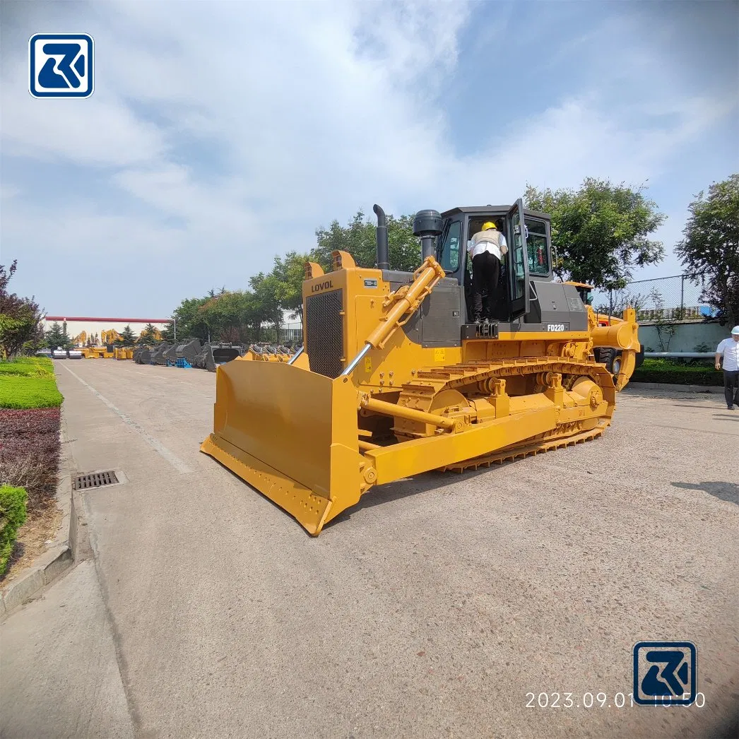 Bulldozer de oruga Lovol de segunda mano Fd220, máquina pesada para movimiento de tierras, dozer para ingeniería de construcción y nivelación de terrenos industriales