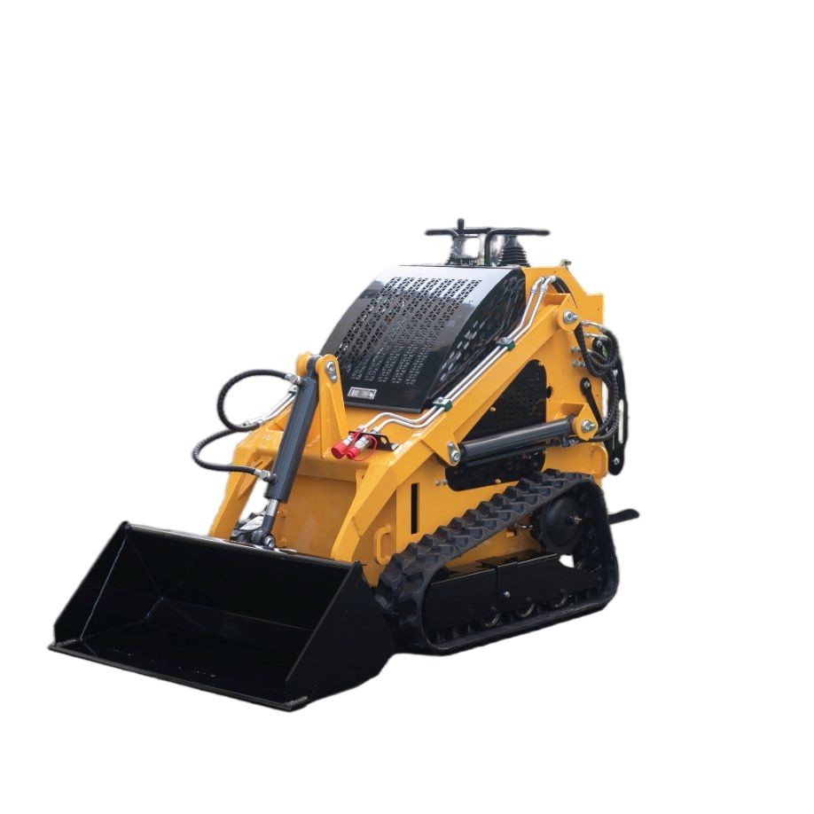Excavadora de orugas hidráulica compacta de calidad fabricada en China, cargadora pequeña de ruedas, cargadora de mini skid steer a gasolina