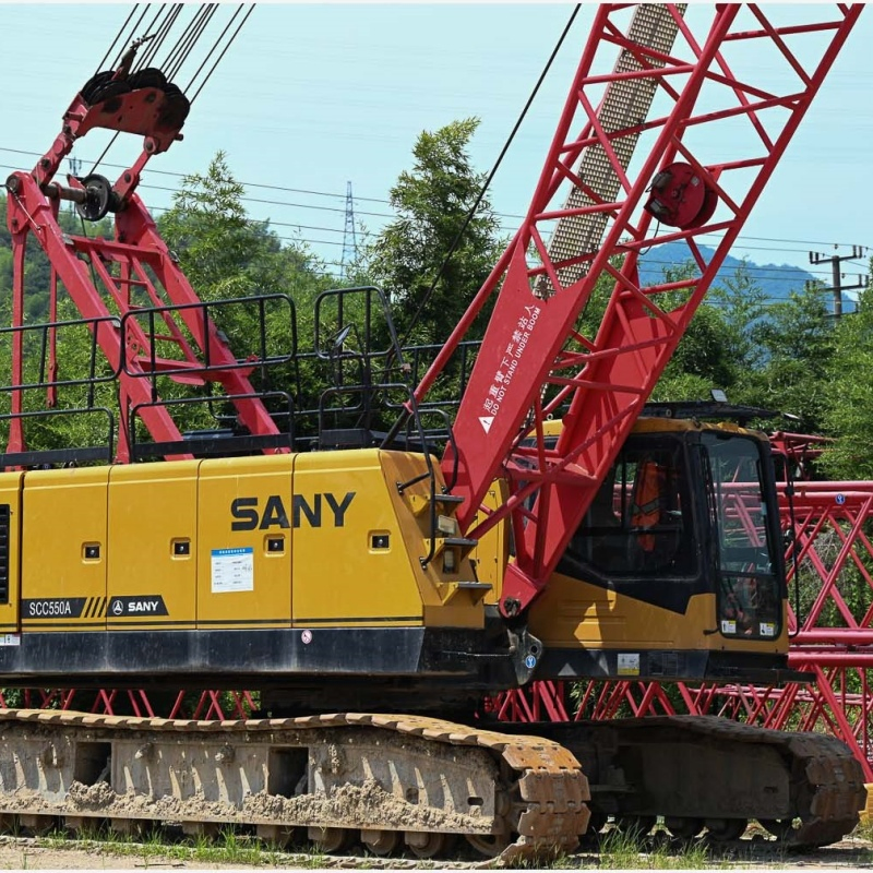 Grúa de oruga usada de propiedad real 55ton Scc550A grúa