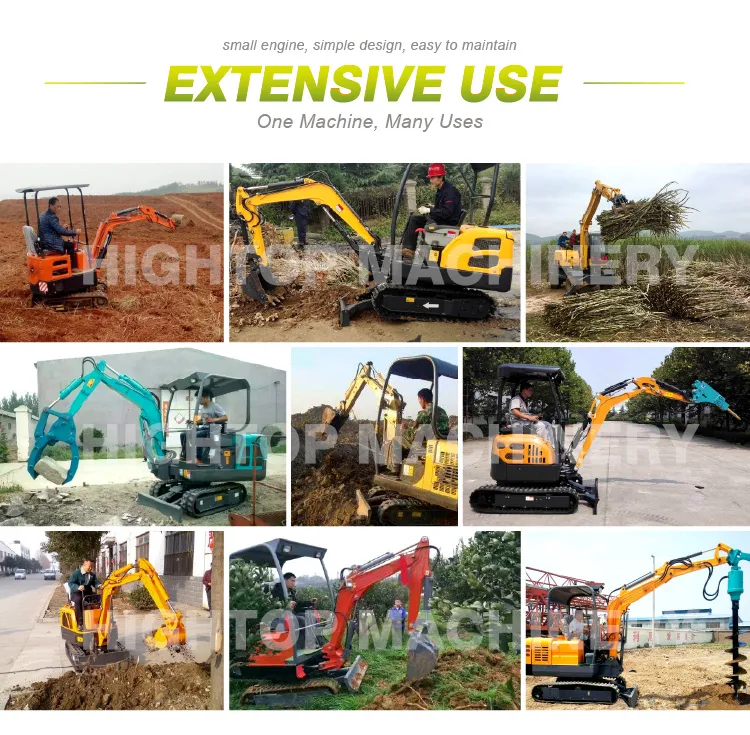 CE ISO Mini Excavadora de Oruga de Alto Rendimiento para Uso Doméstico Jardín Micro Hogar Construcción Invernadero Remolcable Hidráulica en Venta