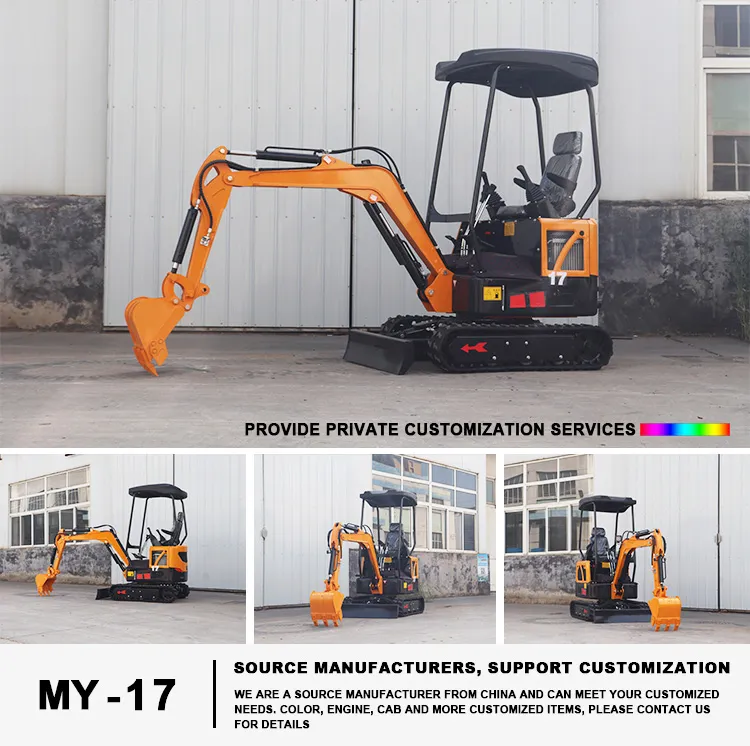 1 Ton 2 Mini Excavadoras de Tonelada 2.5 Ton EPA Granja Usado Nuevo Crawler Digger Motor Kubota Pequeña Excavadora