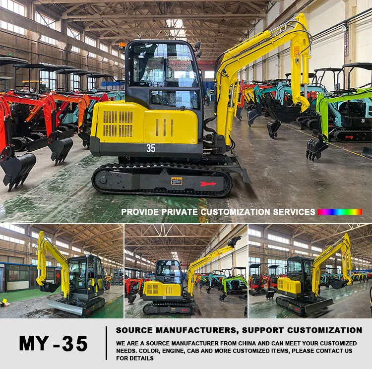 1 Ton 2 Mini Excavadoras de Tonelada 2.5 Ton EPA Granja Usado Nuevo Crawler Digger Motor Kubota Pequeña Excavadora