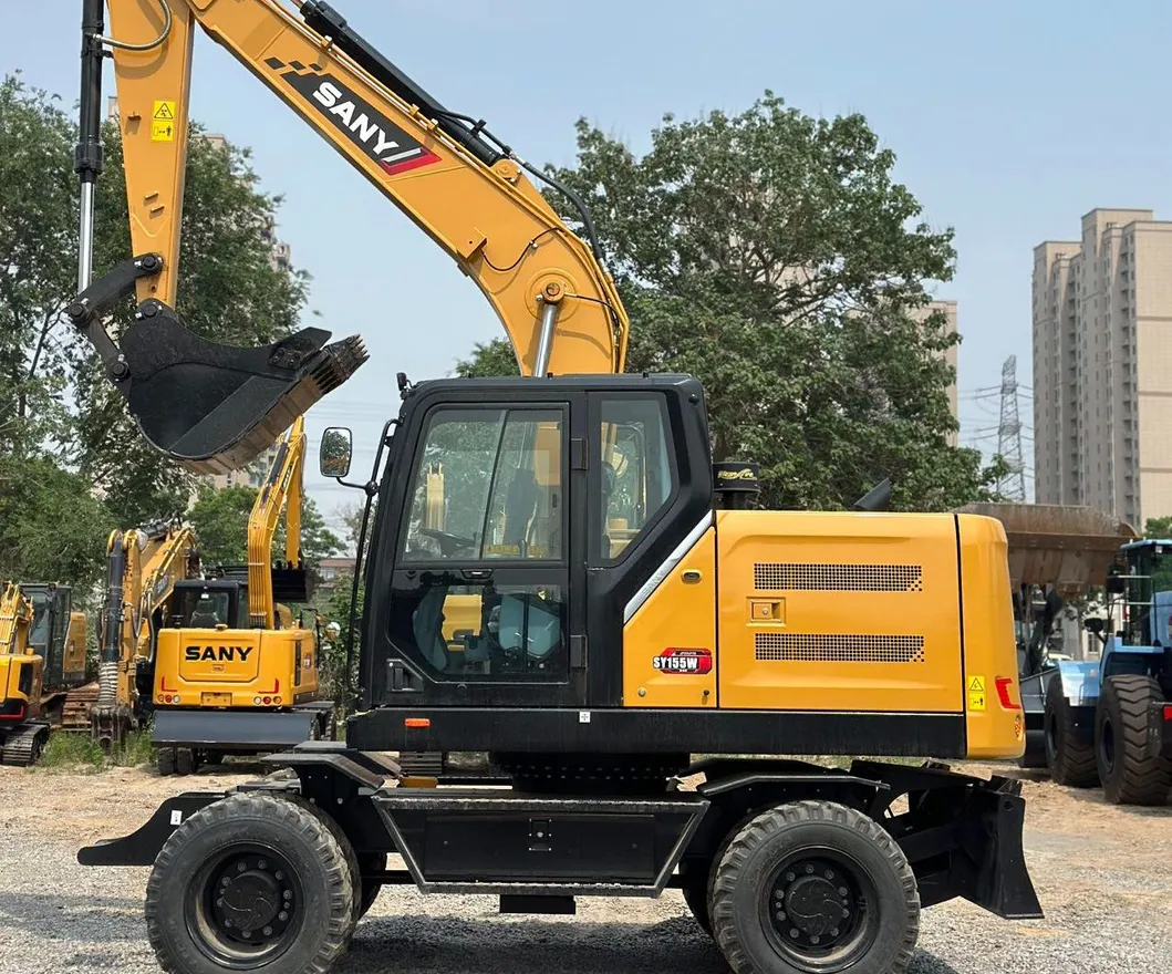 Venta Caliente Original Excavadora Compacta de Ruedas Sy155W 13 Tonelada Excavadora Mini Usada