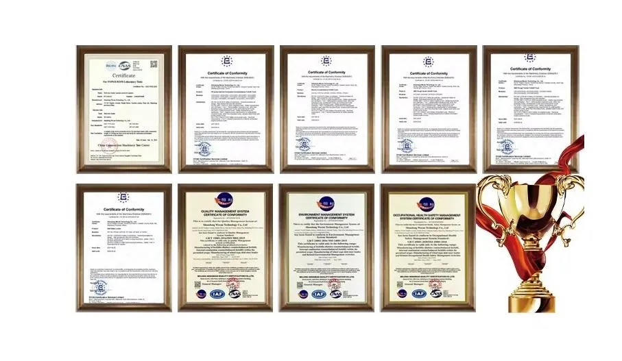 Certificados de conformidad de maquinaria CE e ISO