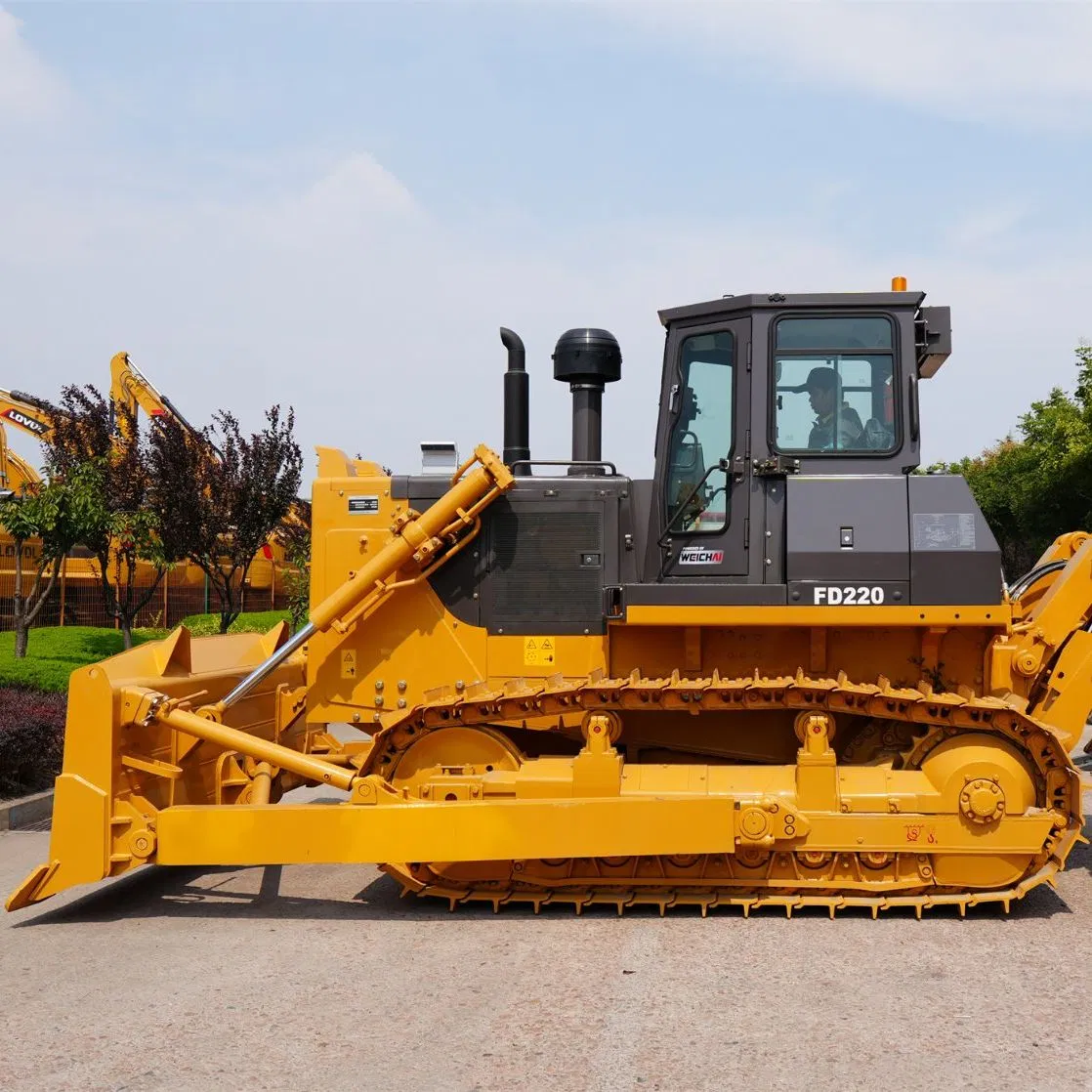 Bulldozer de oruga Lovol de segunda mano Fd220, máquina pesada para movimiento de tierras, dozer para ingeniería de construcción y nivelación de terrenos industriales