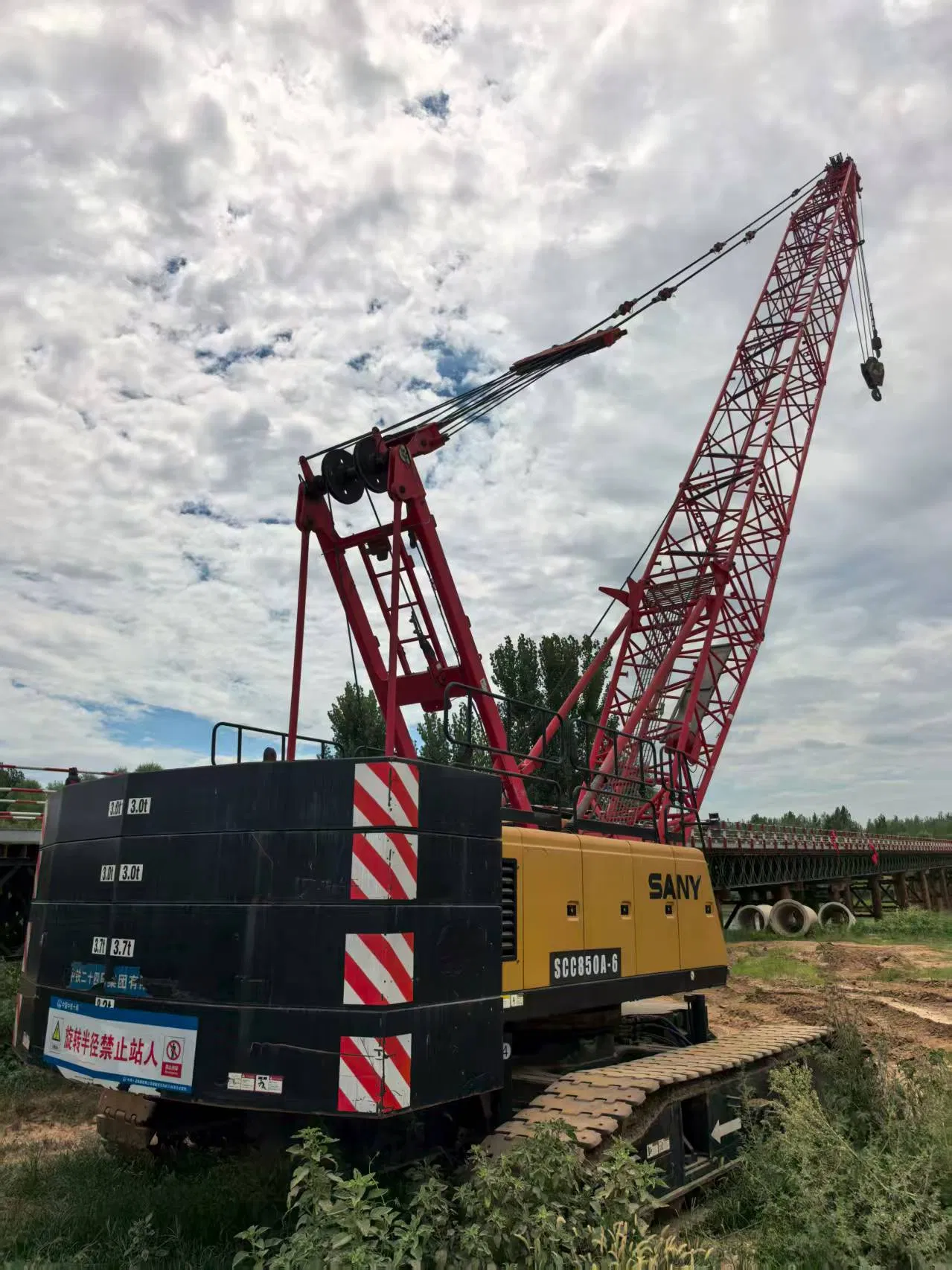 Grúa de Oruga Usada Premium 2023 Sany Scc850A-6 85ton en Venta