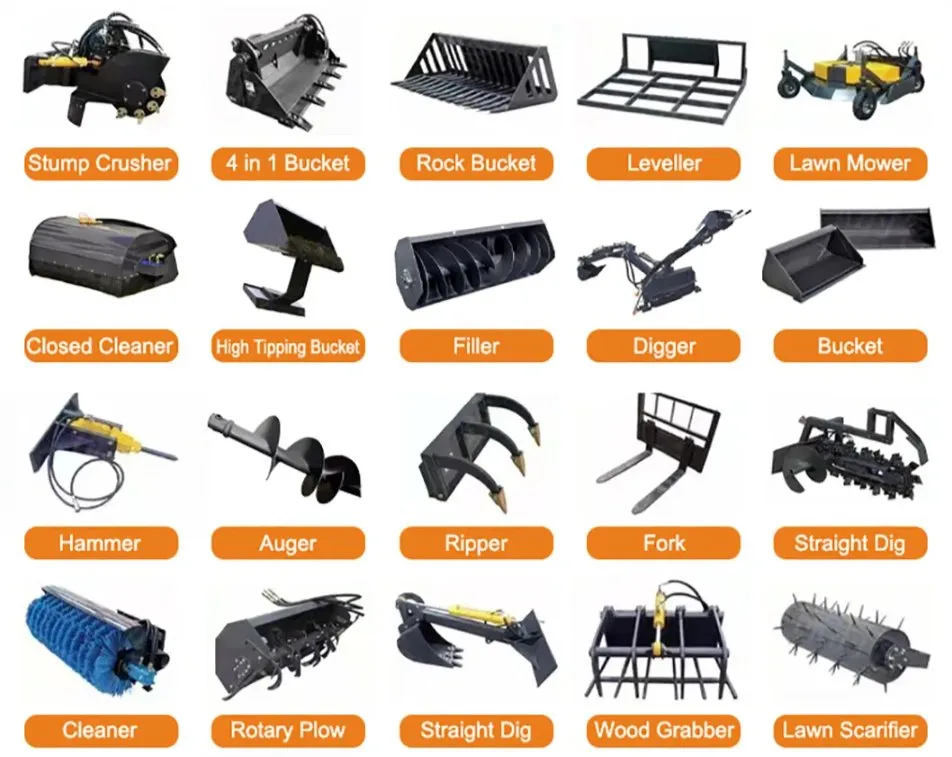 Gama completa de accesorios para minicargadora