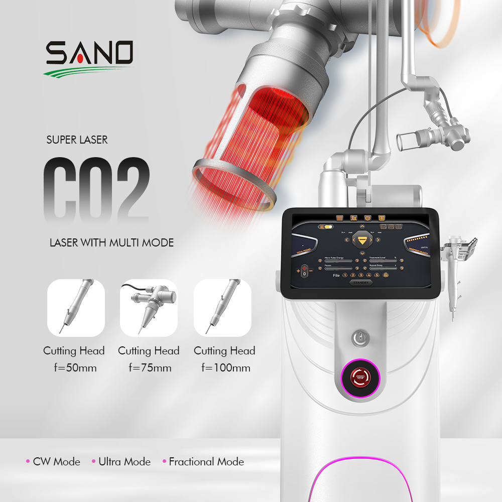 Standing CO2 Fractional RF Laser Machine 10600nm Wavelengths For Wrinkles Removal Skin Rejuvenation Scar Removal Under The Eye