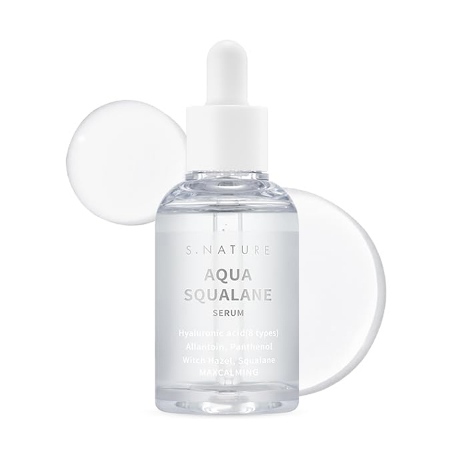 S.NATURE AQUA SQUALANE SERUM 50mL Korean Skincare Soothing Calming Pore Tightening Deep Hydration Facial Serum Sebum control