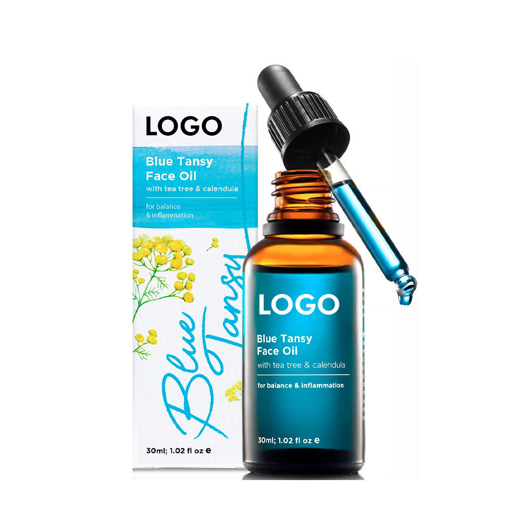 OEM ODM 30ml Skin Care Soothing &amp; Calming Blue Tansy Facial Oil with Tea Tree Calendula for Sensitive Skin