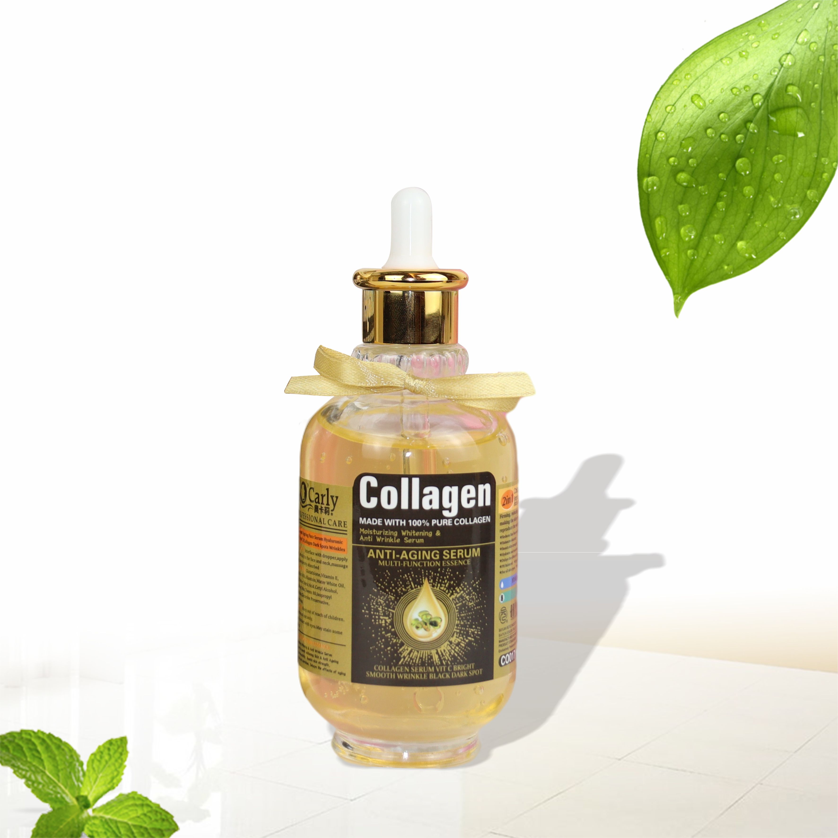OEM Organic Face Serum Deep Anti-Wrinkles Whitening Pore Minimizer Vegan Vitamin C and Collagen Brightening Anti-Aging