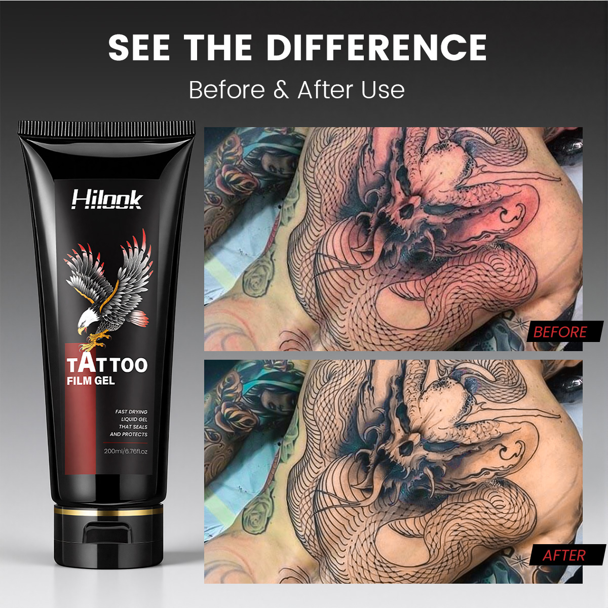 Transparent Protective Layer Skin Barrier Support Smooth Application Healing Repair Moisture Tattoo Aftercare Tattoo Film Gel