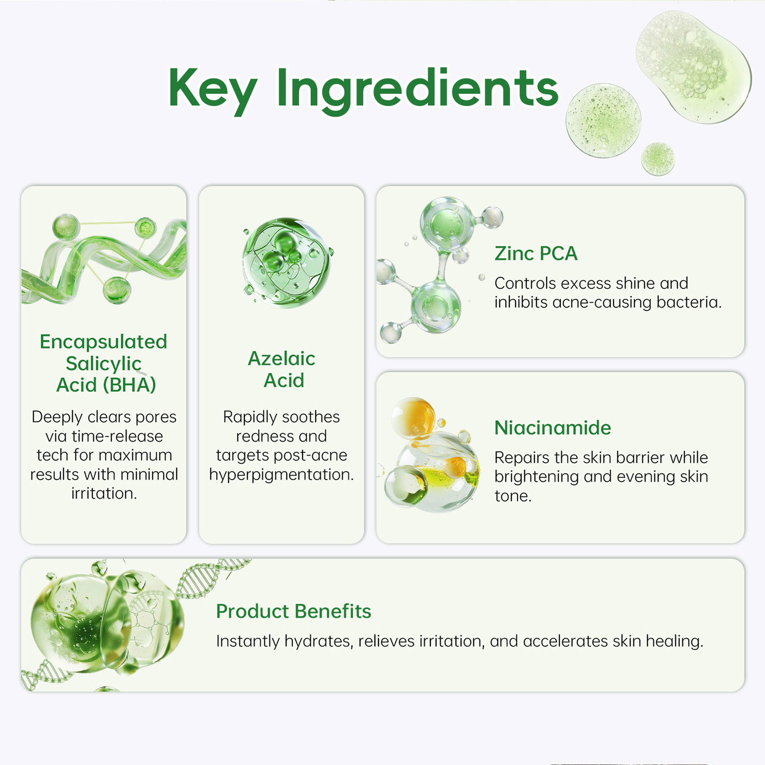 OEM 2% Salicylic Acid Acne Spot Treatment Serum Rapid Red Pimple Remover Niacinamide Azelaic Acid Fades Old Acne Marks Serum