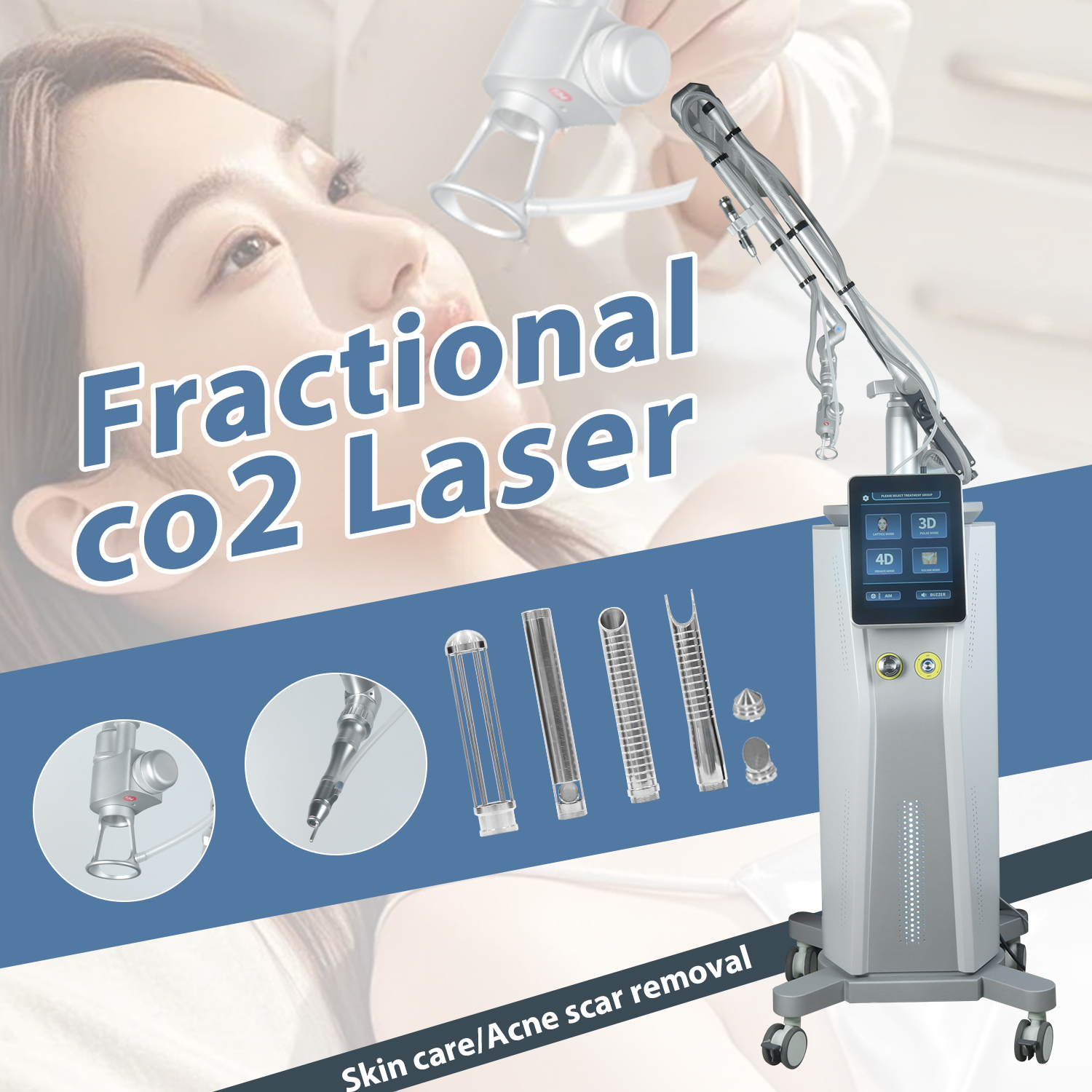 Professional 10600nm CO2 Fractional Laser Machine for Skin Resurfacing Scar Removal Wrinkle Reduction &amp; Vaginal Rejuvenation