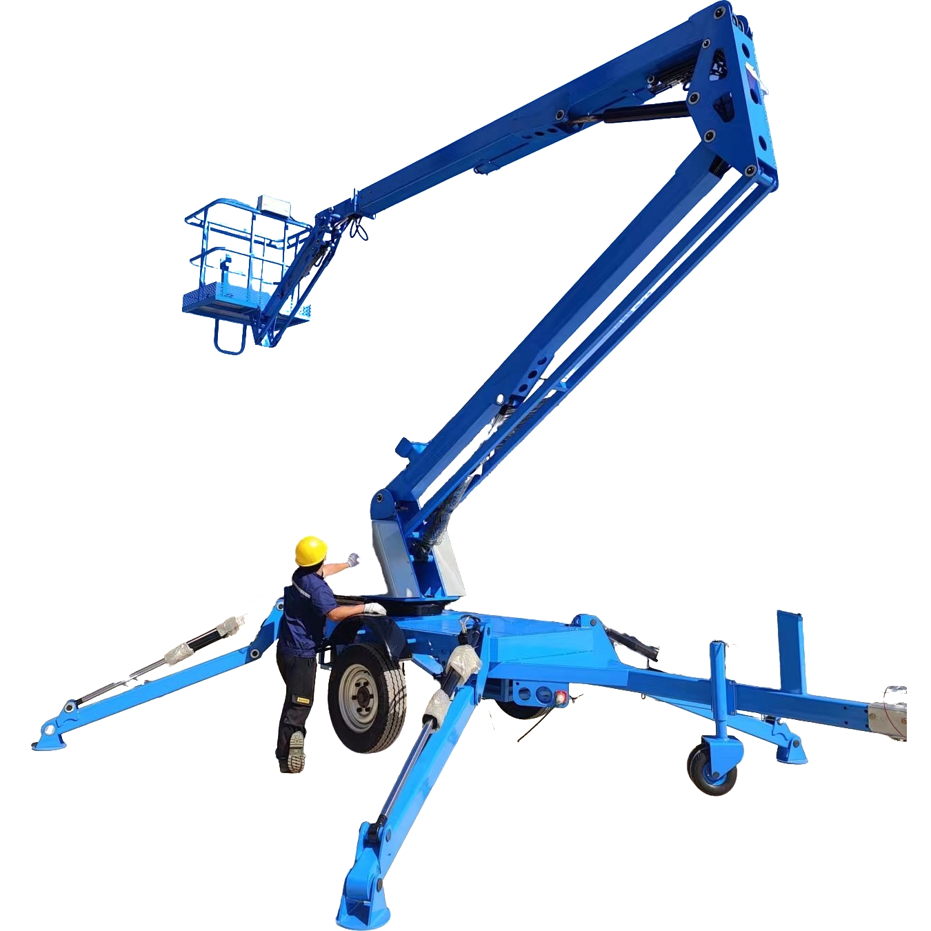 Flexible Towable Boom Lift Versatile Terrain Adaptability Aerial Work Wide Reach Height