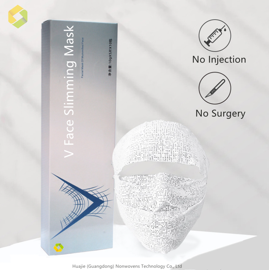 OEM ODM Private Label Mummy Dry Facial Sheet Mask Material Beauty Spa Use Gypsum Plaster 3D V Shape Lifting Slimming Firming