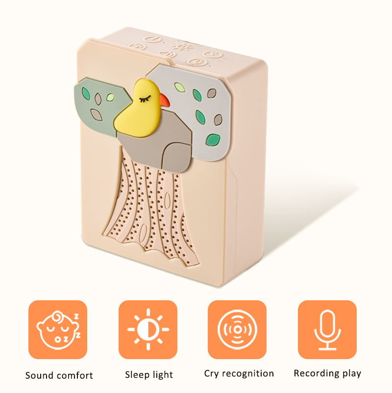 Baby Soothing Device with Cry Monitoring and Calming Function; Baby Sleep Aid with Silicone Speaker.
