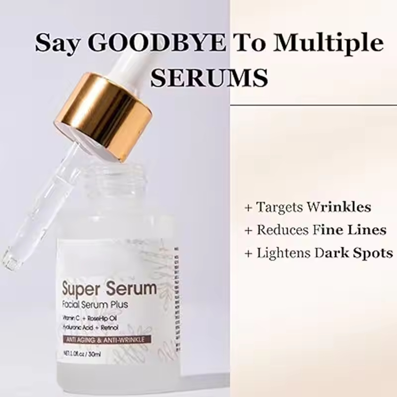 Private Label Hyaluronic Acid Rosehip Oil Serum Deep Hydration Skin Smoothing Facial Serum for Skincare