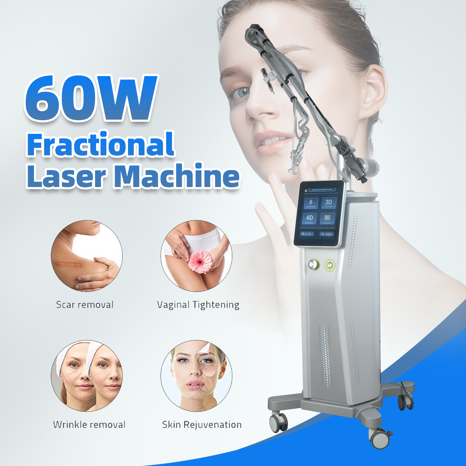 Professional 10600nm CO2 Fractional Laser Machine for Skin Resurfacing Scar Removal Wrinkle Reduction &amp; Vaginal Rejuvenation