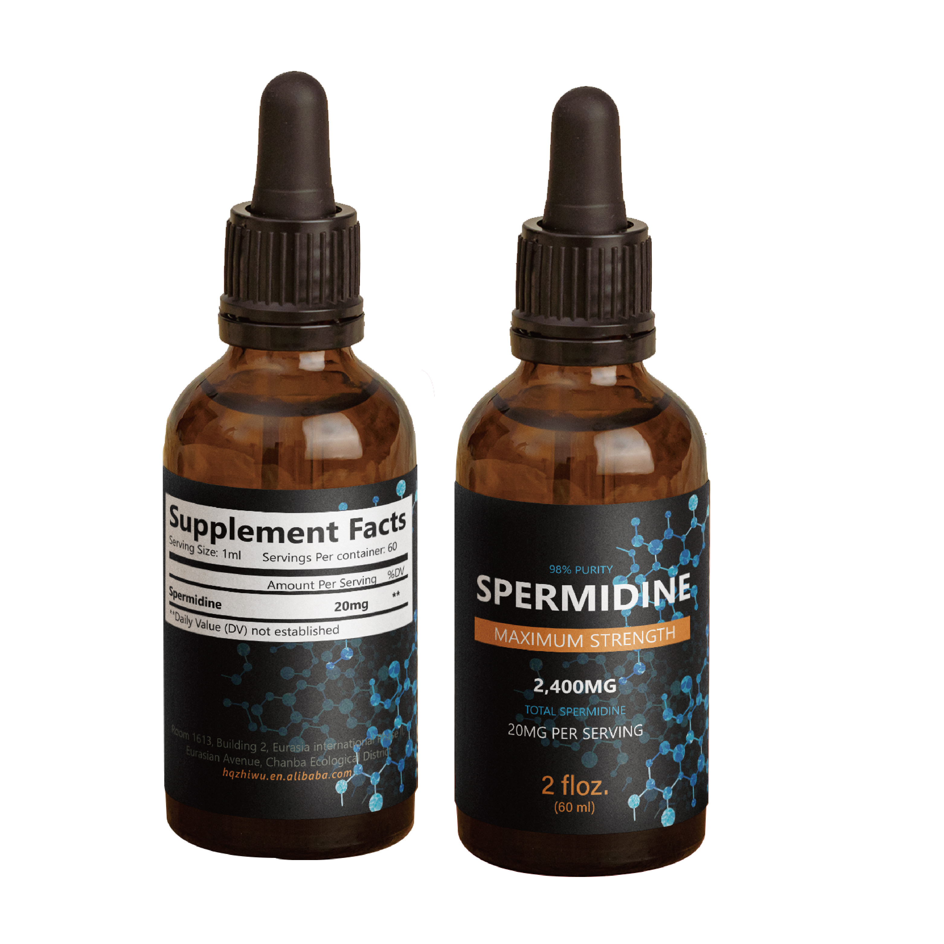 Custom Spermidine Liquid Drops for Cellular Renewal &amp; Anti-Aging - High Purity, OEM/Private Label Service