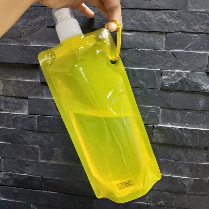 High Quality Customized Collapsible Ultralight Water Bottle With Screw Top For Camping Backpacking 16 OZ WATER BAG