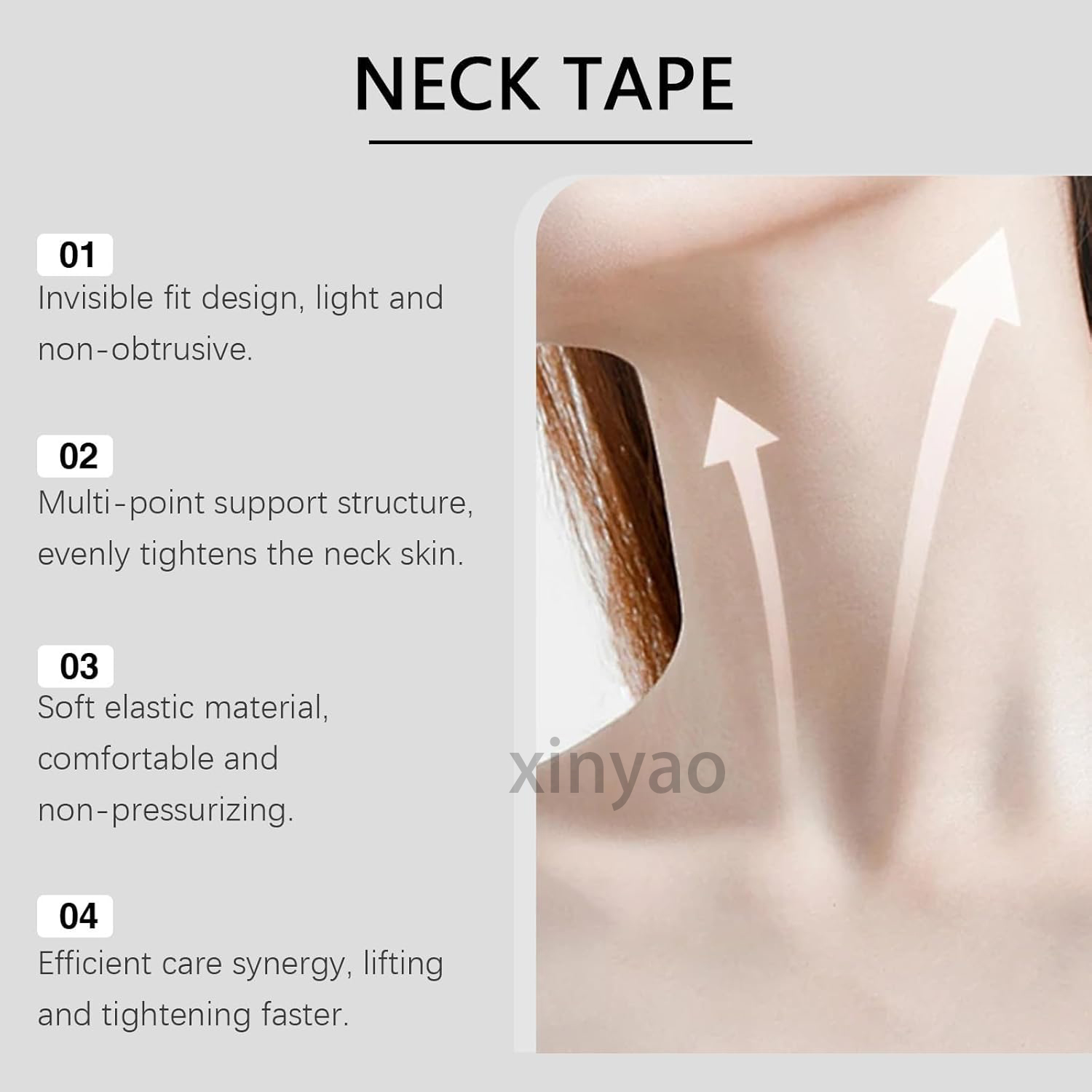 Custom Logo Neck Lift Wrinkle Tape Instant Necktape Lift Breathable Lift Strap Tightening Tapes for Necks Face Jaw Firming Neck