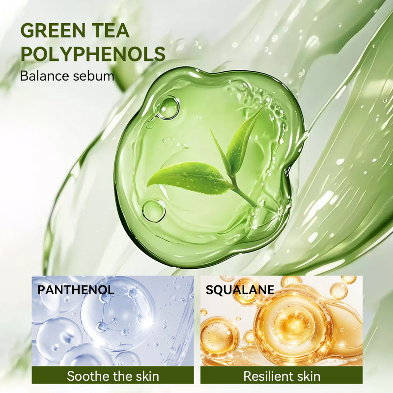 High Quality Powerful Antioxidant Face Essence Sebum Regulating Pores Purifying Balance Oil Green Tea Face Serum