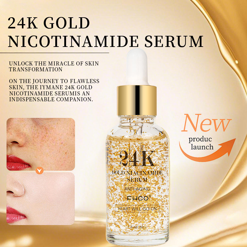 OEM ODM Anti-Aging Serum With 24K Gold And Niacinamide Brightening And Moisturizing Face Essence Private Label Skincare Product