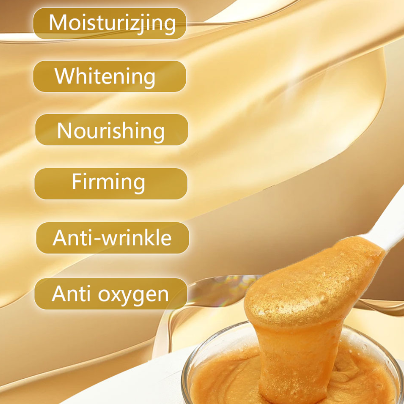 A Box of 6 24K Gold Collagen Gel Masks. Anti-wrinkle and Firming, Deeply Moisturizing and Pore-minimizing Jelly Gel Face Masks