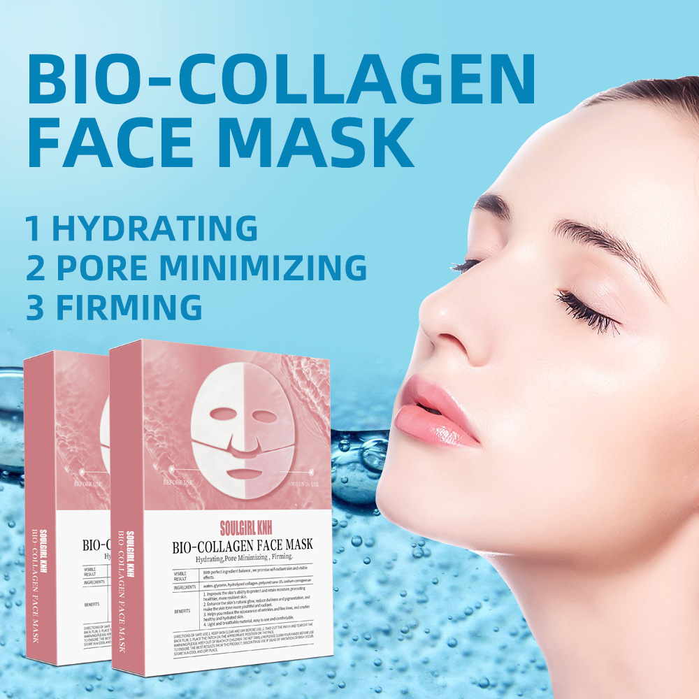 Split White Collagen Face Mask for Hydration Firming Lifting &amp; Pore Minimizing-Cross-Border Wholesale