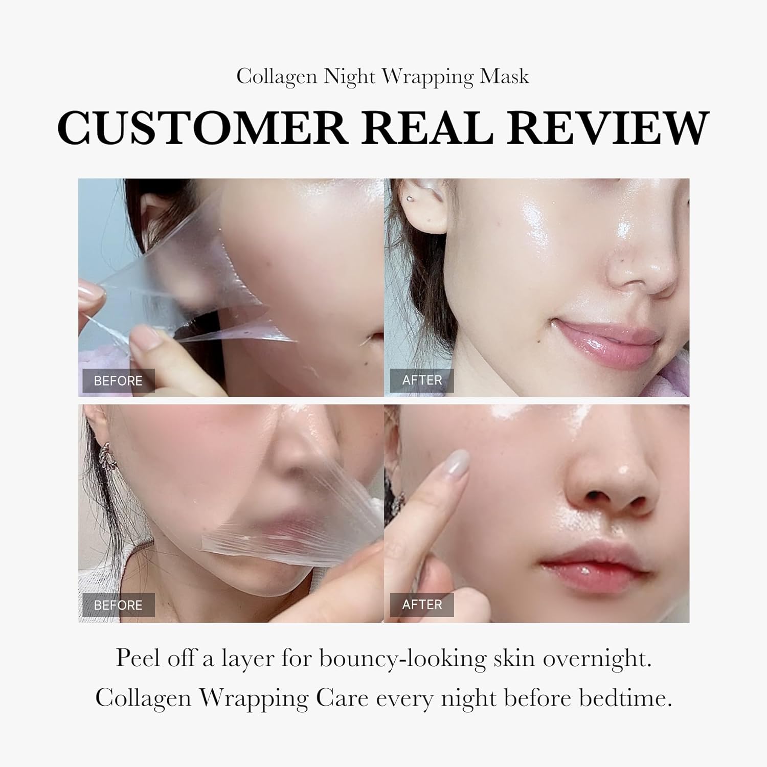 VERVECOS Bio-Collagen Real Deep Hydration Pore Minimizing 2 Hour Peel Hydrogel Overnight Whitening Dry Skin Face Sheet Mask 5pcs