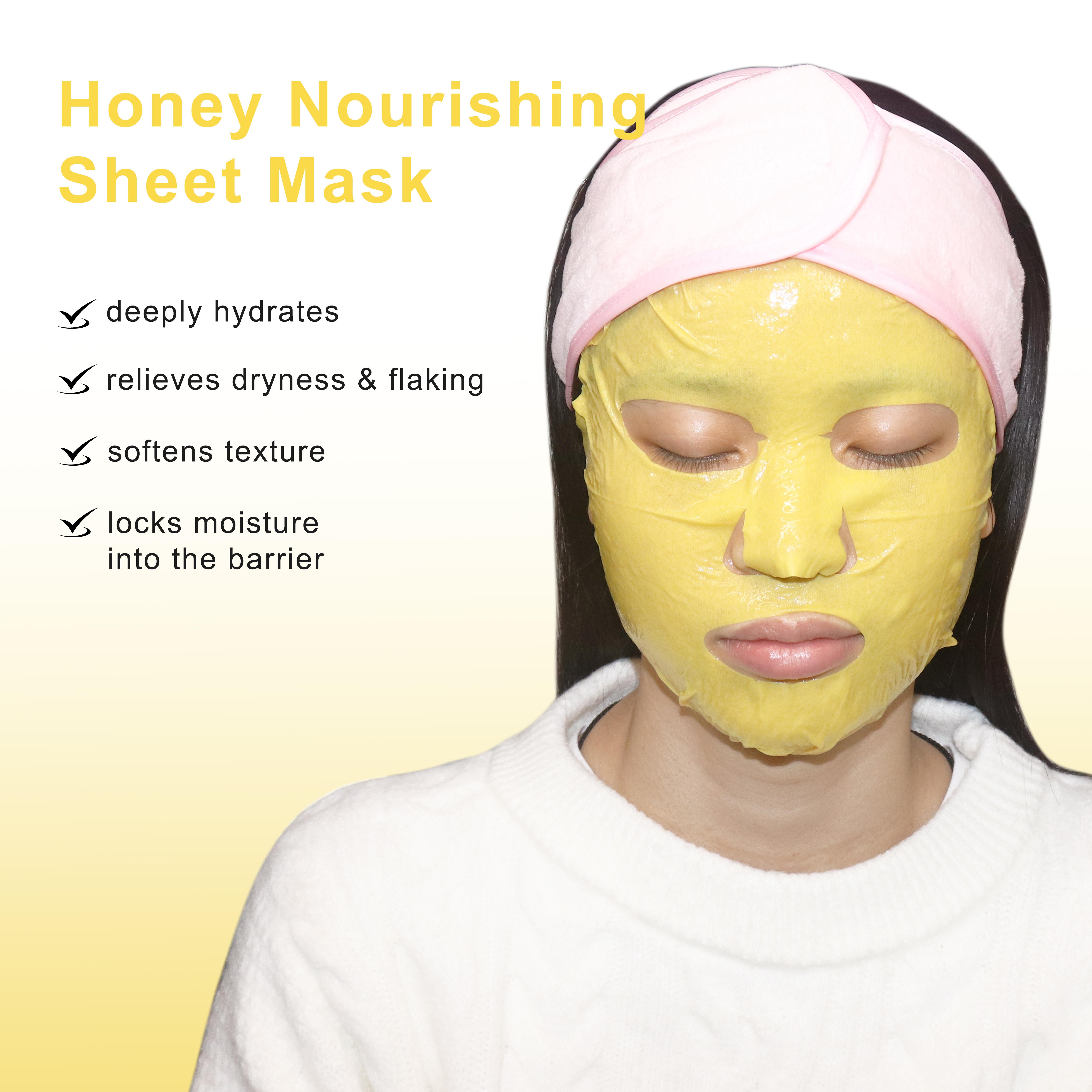 Wholesale Private Label Honey Nourishing Sheet Mask Deep Hydrating Brightening Soothing Rejuvenating Natural Facial Skin Care