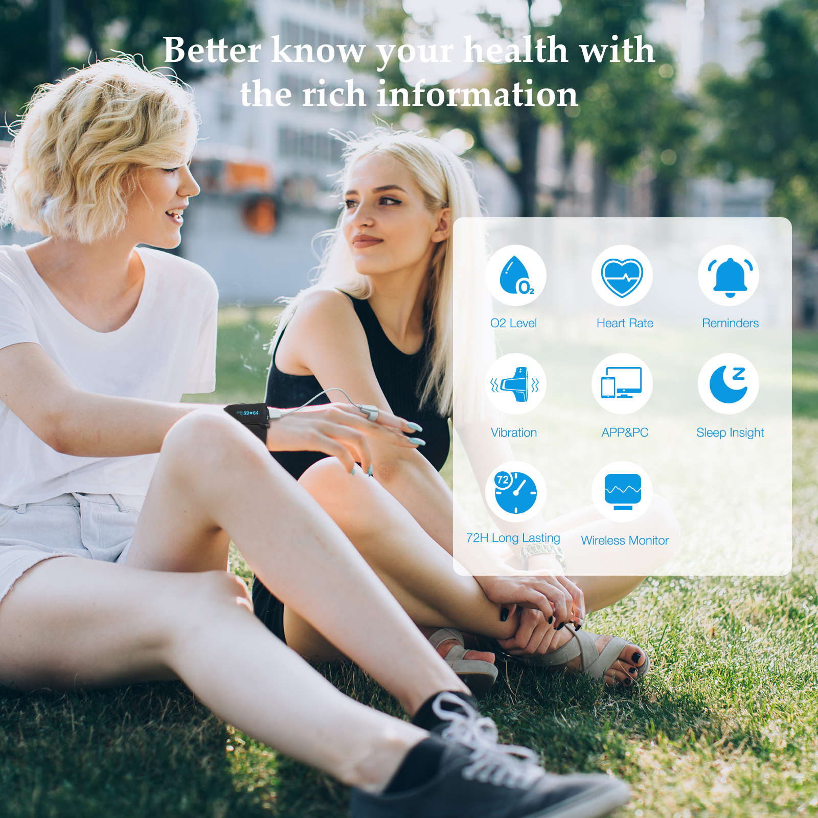 Wellue Checkme O2 Max Sleep Apnea Bluetooth Wrist Oximeter Health Care Blood Oxygen Saturation Monitor Digital Pulse Oximeters