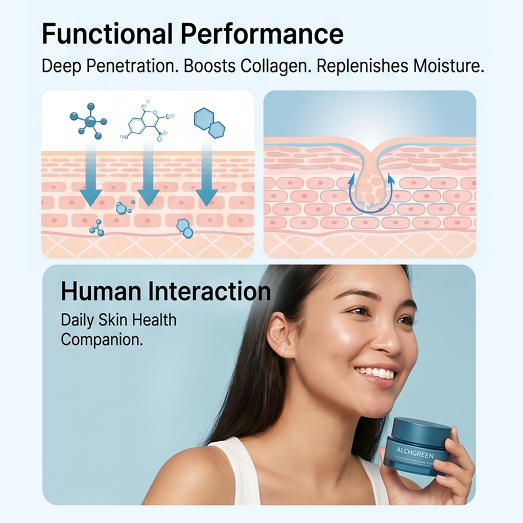 OEM ODM Private Label Deep Hydration Firming &amp; Lifting Daily Moisturizer Blue Copper Peptide Cream