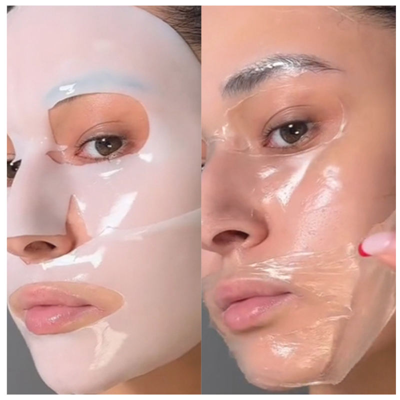 Custom Logo Bio-Collagen Hydrogel Overnight Face Mask Sheet Form 2-Hour Peel Deep Hydration Pore Minimizing Whitening Anti-aging