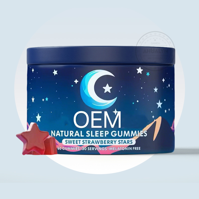 Low MOQ Supplement Natural Sleep Gummies With 5-HTP, L-Theanine, Magnesium &amp; Valerian Root Melatonin Free Sleep Aid Supplement