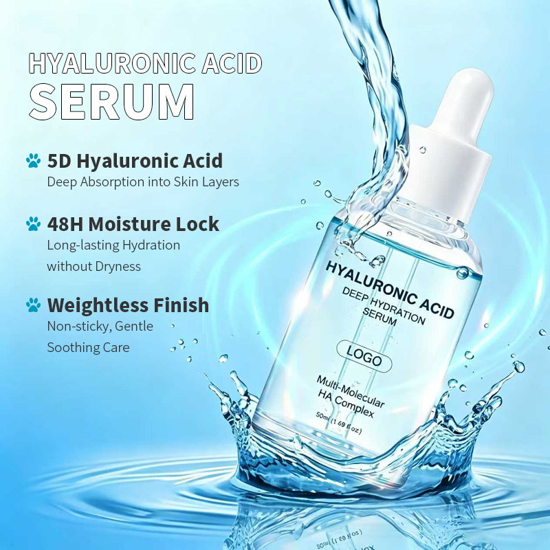 OEM Hydrating Moisturizing Soothing Repairing Deep Penetrating Plumping Anti Aging Brightening Pure Hyaluronic Acid Face Serum