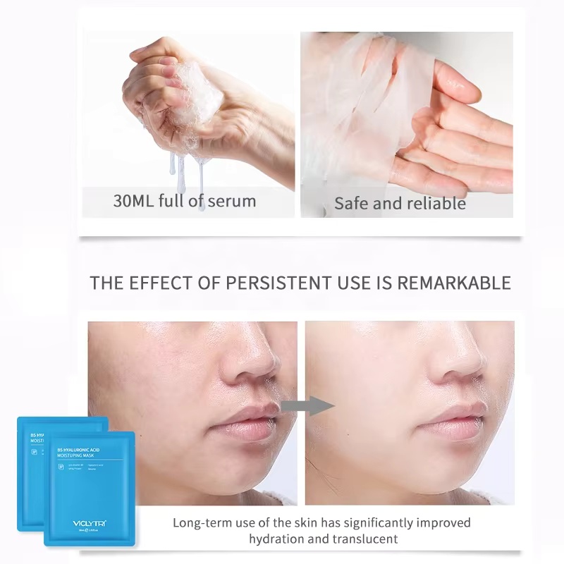 OEM/ODM Hydrating Overnight Hydrogel Sheet Centella Asiatica Hyaluronic Acid-Alcohol-Free Sensitive Skin Pore Minimizing