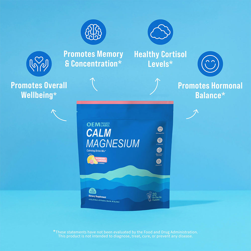 Sport Healthcare OEM Custom No Sugar Hydration Electrolyte Powder Sachets Drink Mix With Magnesium Glycinate Ashwagandha