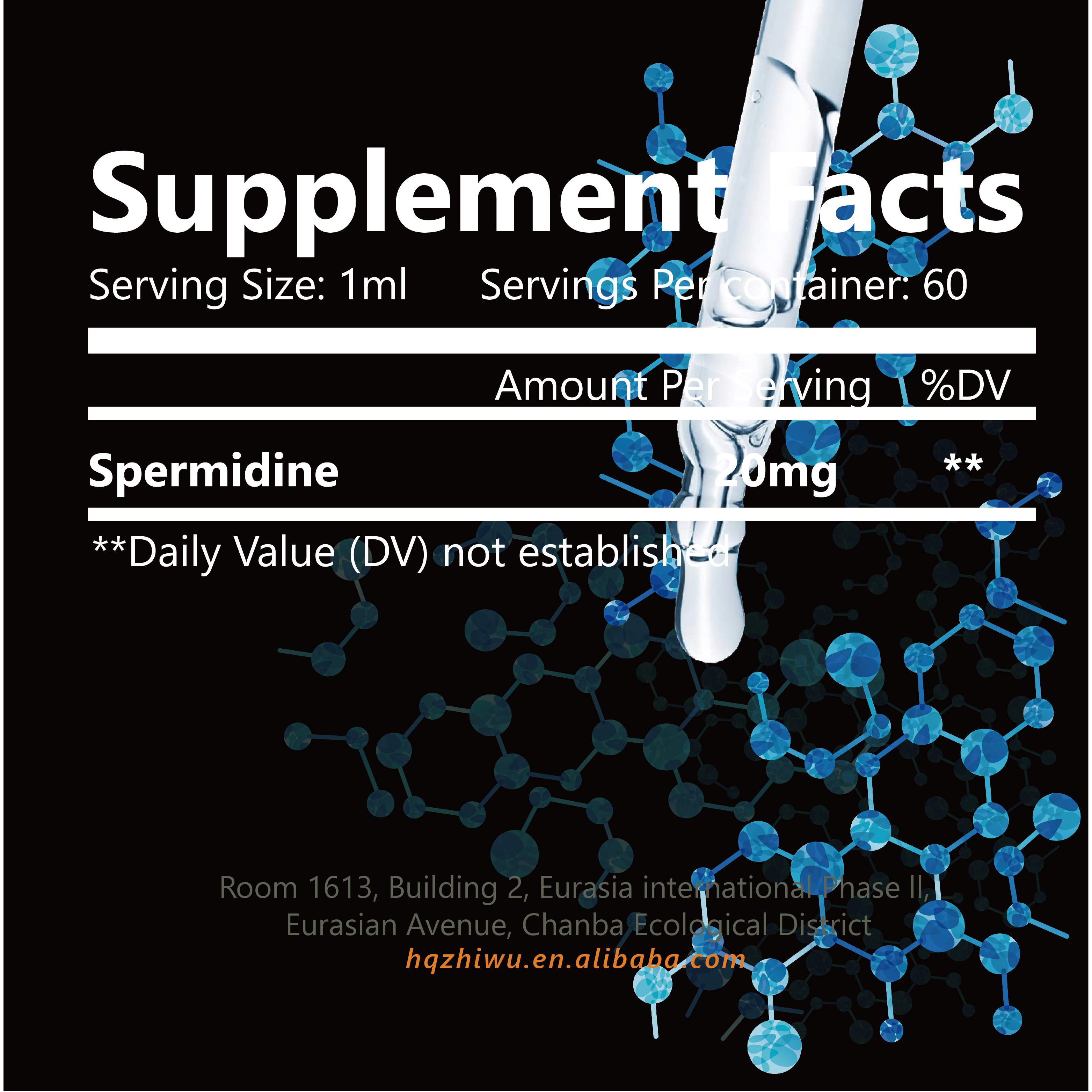 Custom Spermidine Liquid Drops for Cellular Renewal &amp; Anti-Aging - High Purity, OEM/Private Label Service