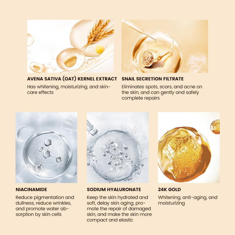 OEM ODM Anti-Aging Serum With 24K Gold And Niacinamide Brightening And Moisturizing Face Essence Private Label Skincare Product