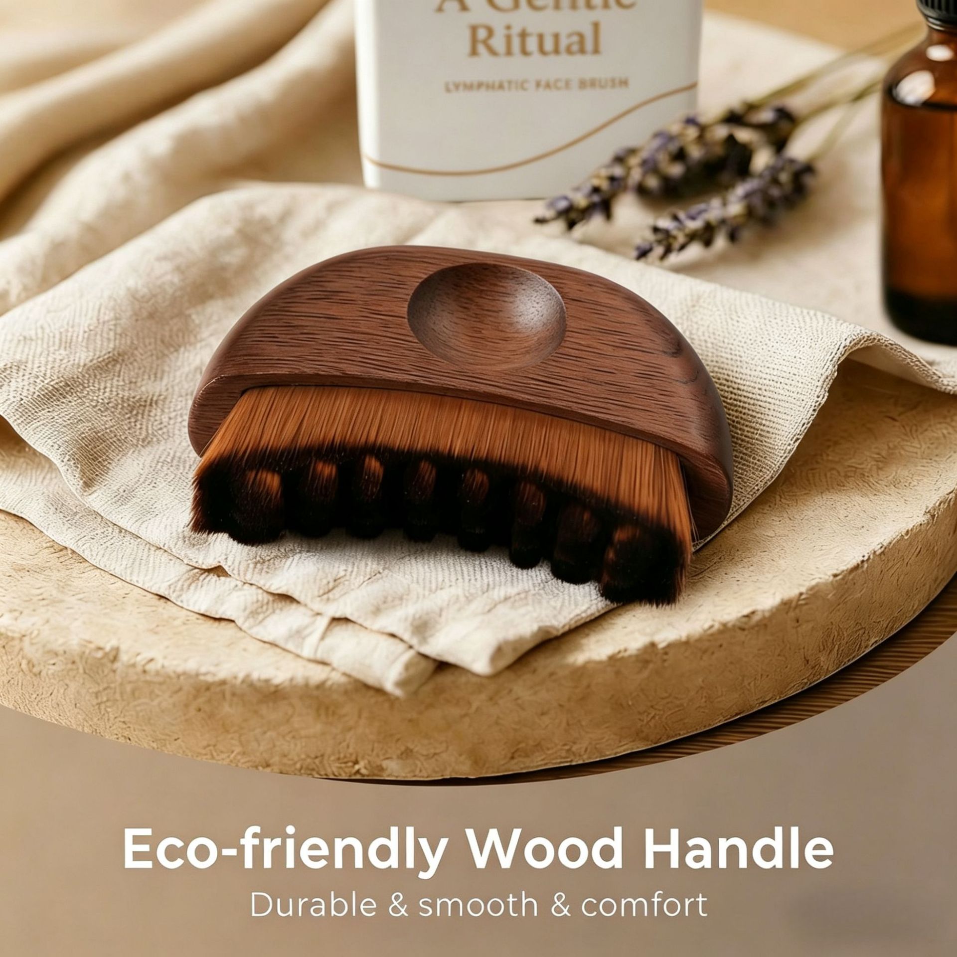 New Lymphatic Contour Oval Wood Face Brush 50g Lymphatic Drainage Device For Face Body Chin Jawline Designed To Fit Skin