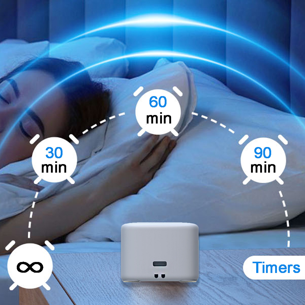 New Gadgets 2025 DC Rechargeable White Noise Machine Smart Health Soothing Sound Portable Robot Night Light Sleep Gift Set