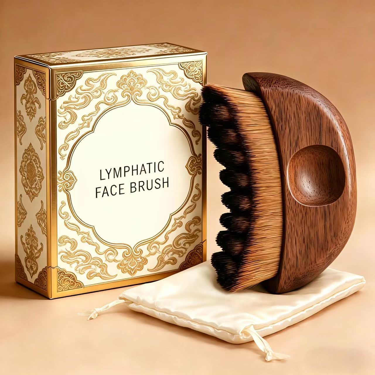 New Lymphatic Contour Oval Wood Face Brush 50g Lymphatic Drainage Device For Face Body Chin Jawline Designed To Fit Skin