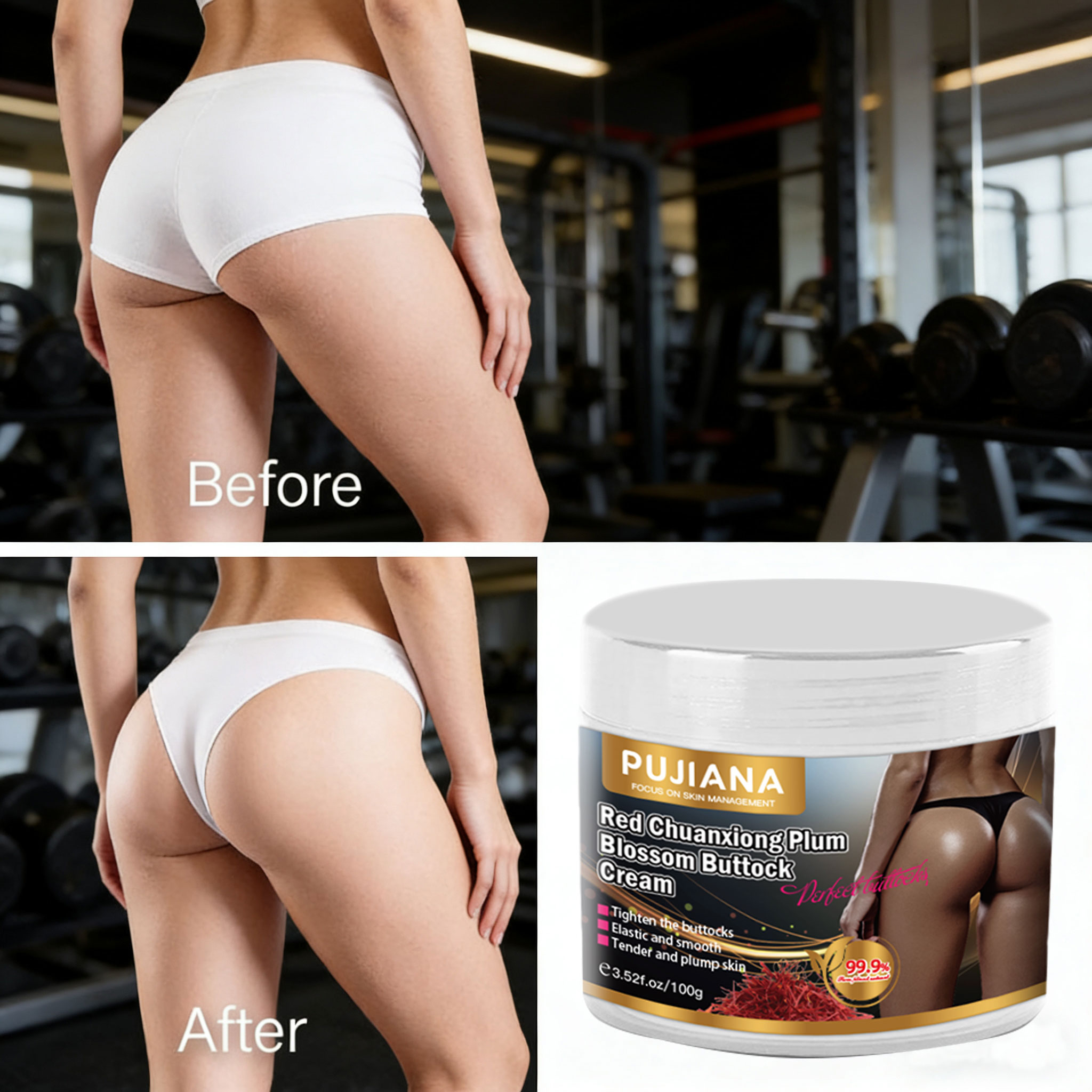 RTS Pjiana Hip Lifting Cream for Home Care Salon Fitness Shaping Repair Natural Buttock Firming Plumping Enhancement Body Cream