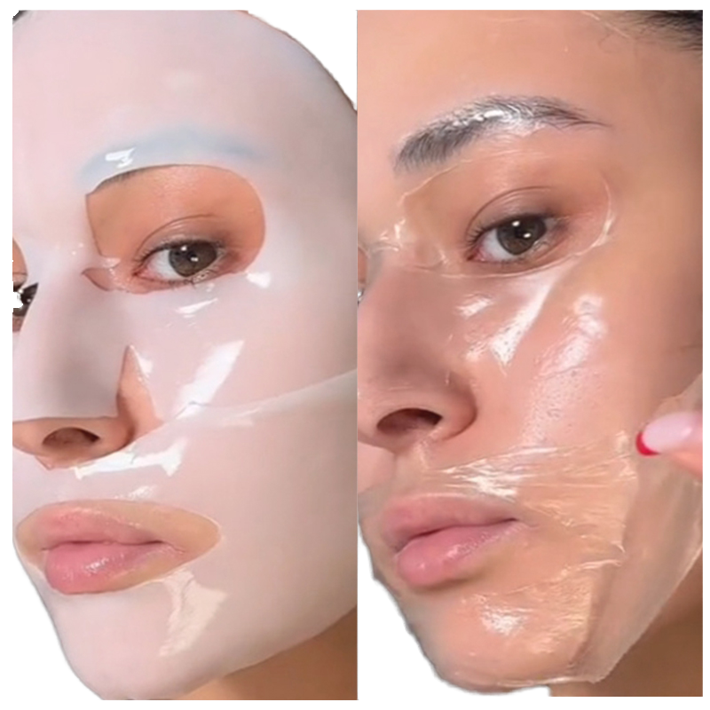 Custom Logo Bio-Collagen Hydrogel Overnight Face Mask Sheet Form 2-Hour Peel Deep Hydration Pore Minimizing Whitening Anti-aging