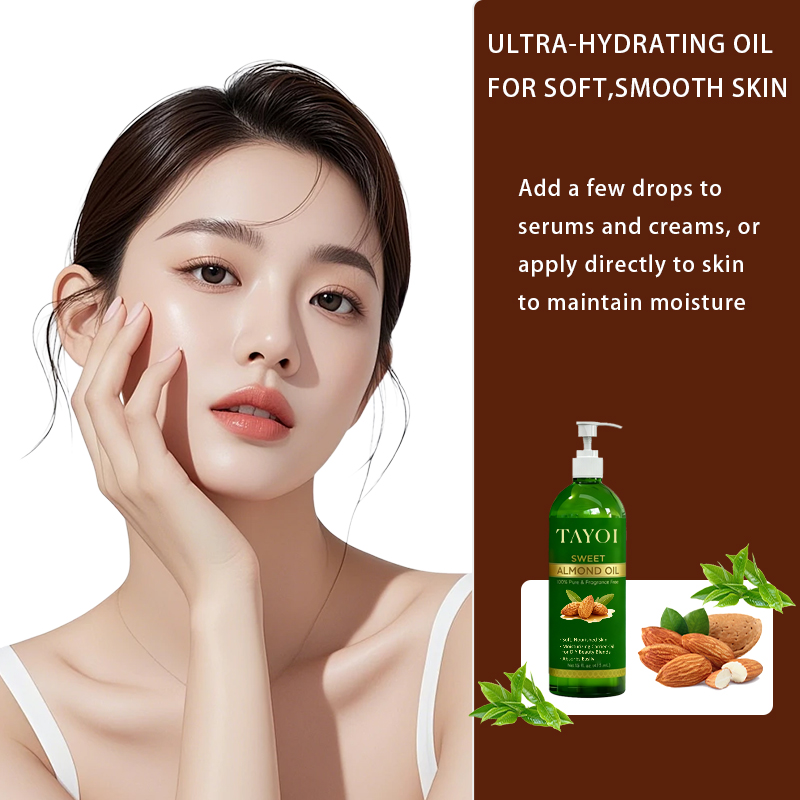Fast-Absorbing Sweet Almond Oil Lightening Texture Vegan Jojoba Oil Sebum Secretion Regulating Essential Oil